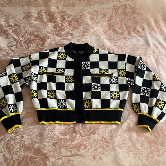 River Island Sweaters - River island checkered cardigan sweater